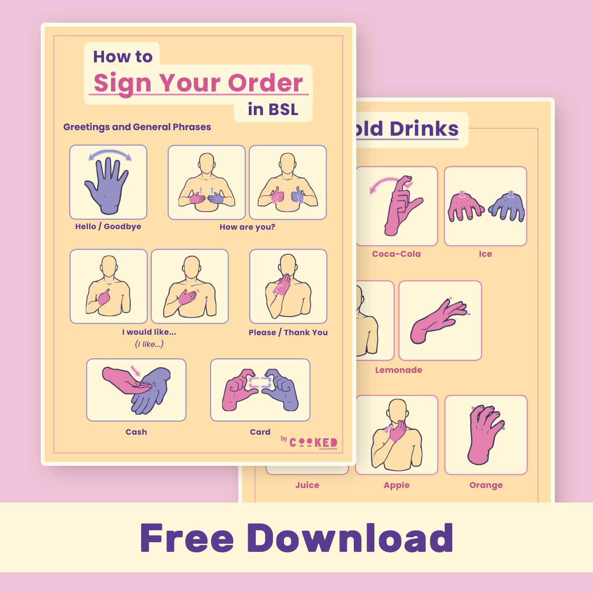 How to order in a café using British Sign Language (BSL) - Café Food and Drink Menu Template