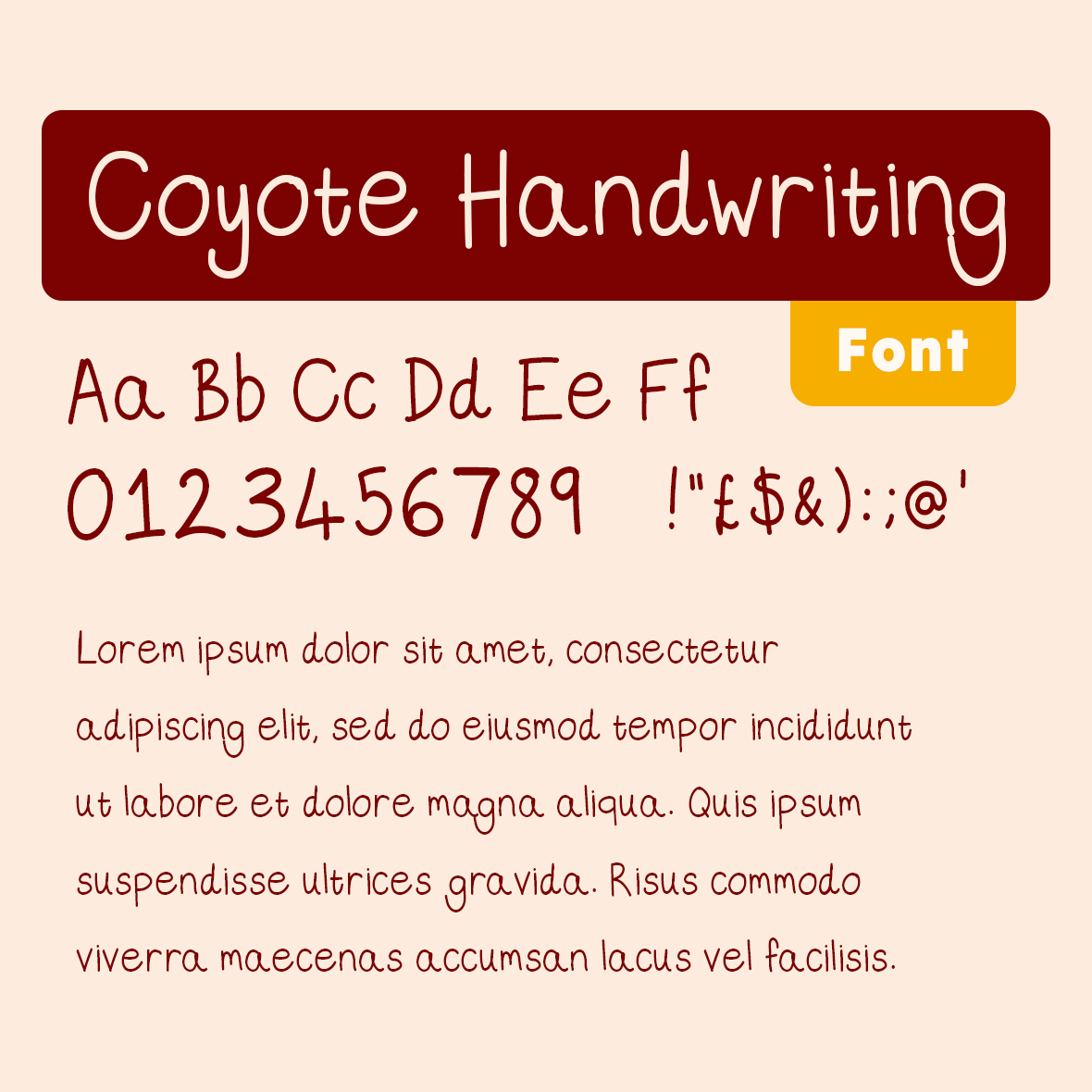 Coyote Handwriting - Original Handwriting Style Font