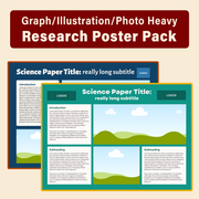 Scientific Research Poster PowerPoint Templates - Graph/Photograph Focus Design Pack
