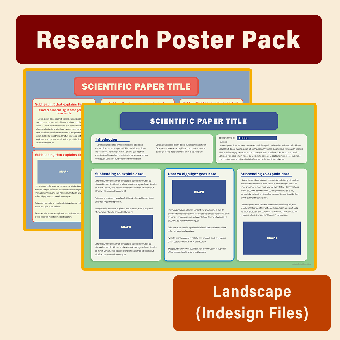 Scientific Research Poster Templates- Landscape (INDESIGN Files Only)