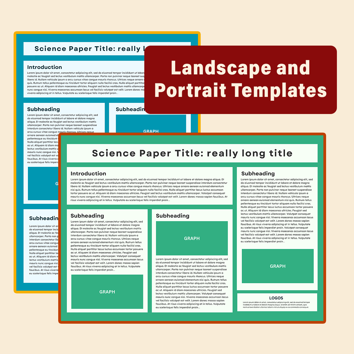 Scientific Research Poster PowerPoint Templates - Text Heavy Design Pack