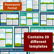 Scientific Research Poster PowerPoint Templates - Graph/Photograph Focus Design Pack