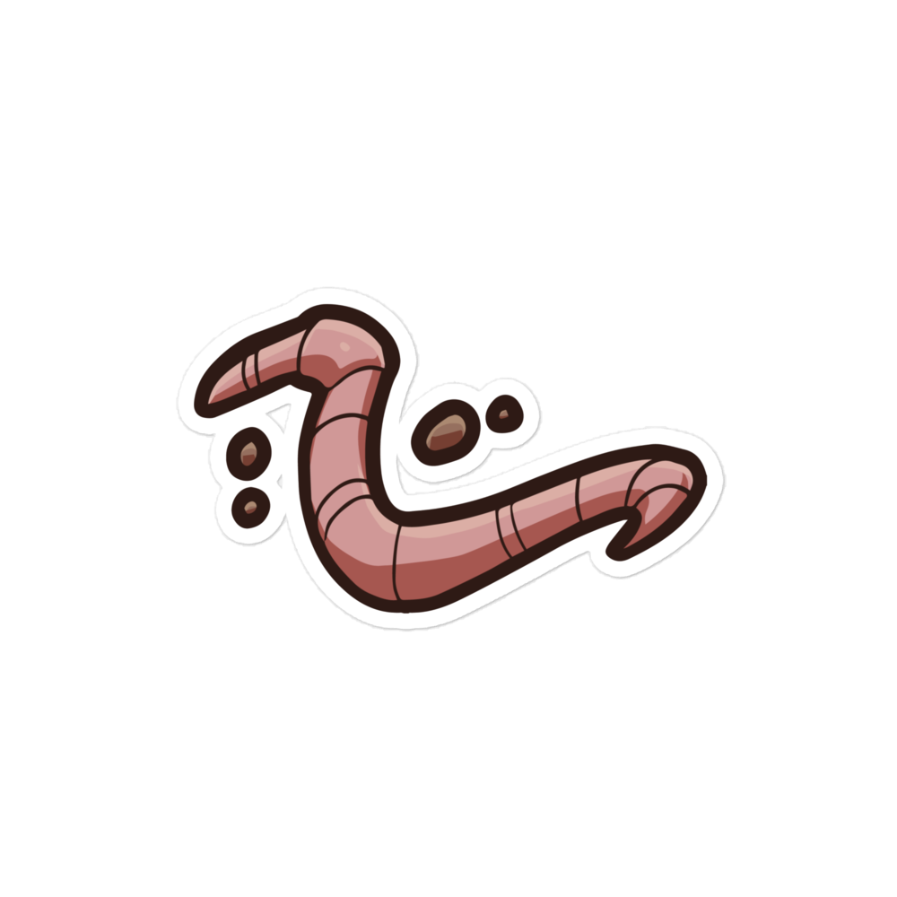 Earthworm (Generic) - Diverse Animals - Individual Vinyl Sticker