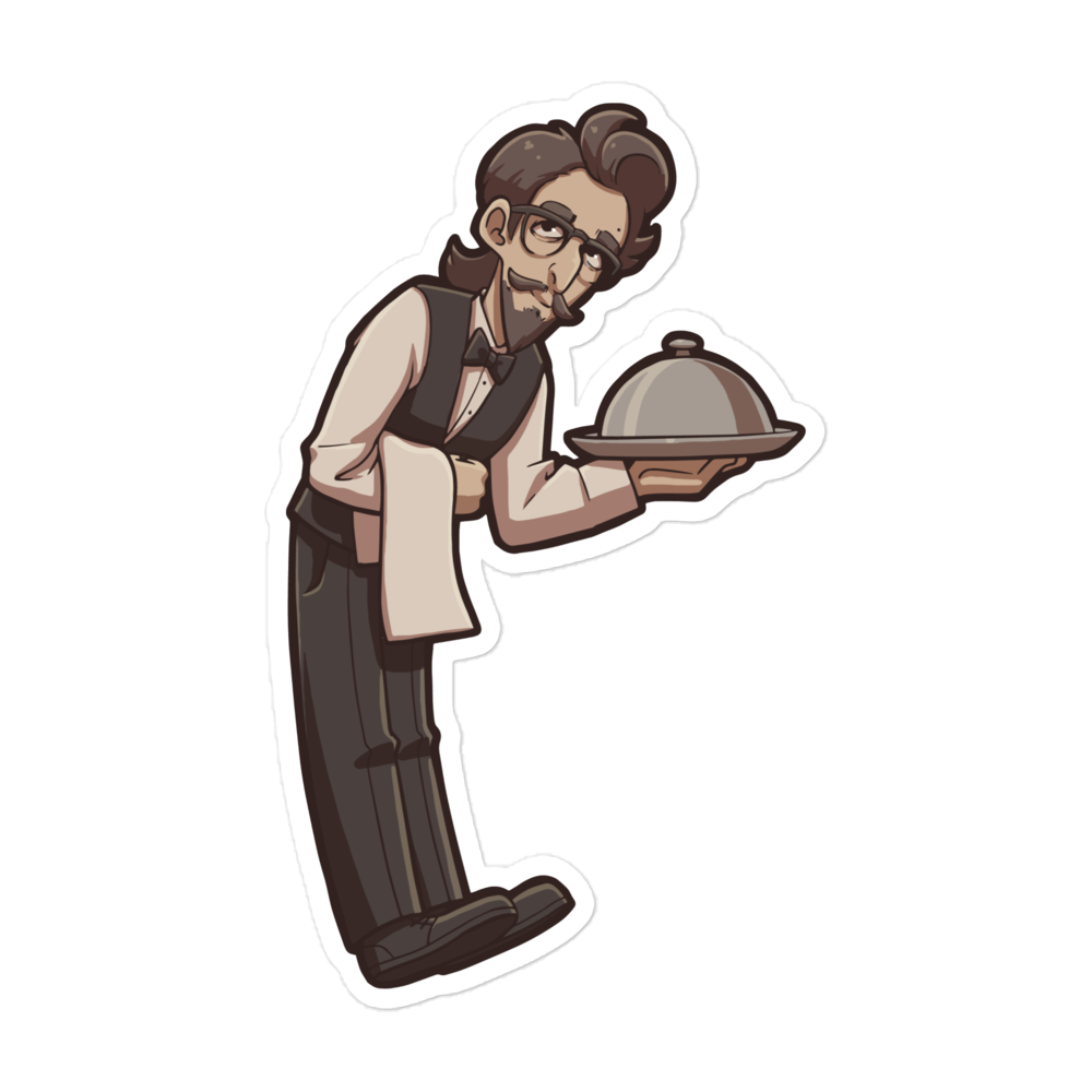 Waiter - Diverse Workforce - Individual Vinyl Sticker