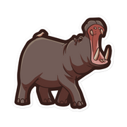 Hippopotamus - Diverse Animals - Individual Vinyl Sticker
