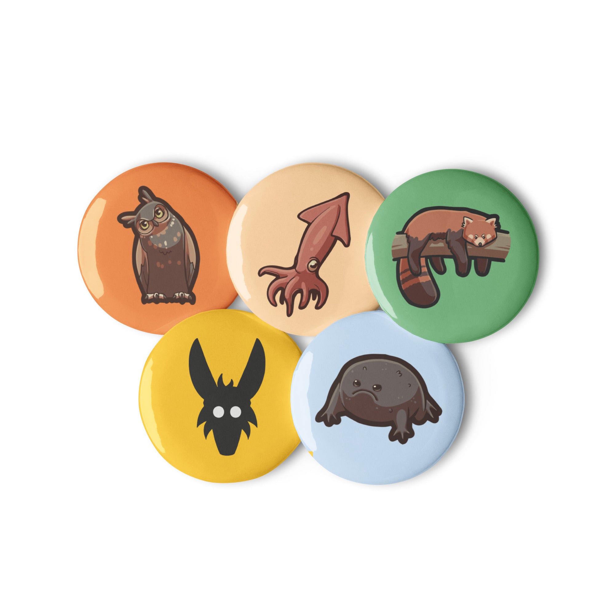 Adorable Animals Pin Buttons - Collection of 5 Animal Designs