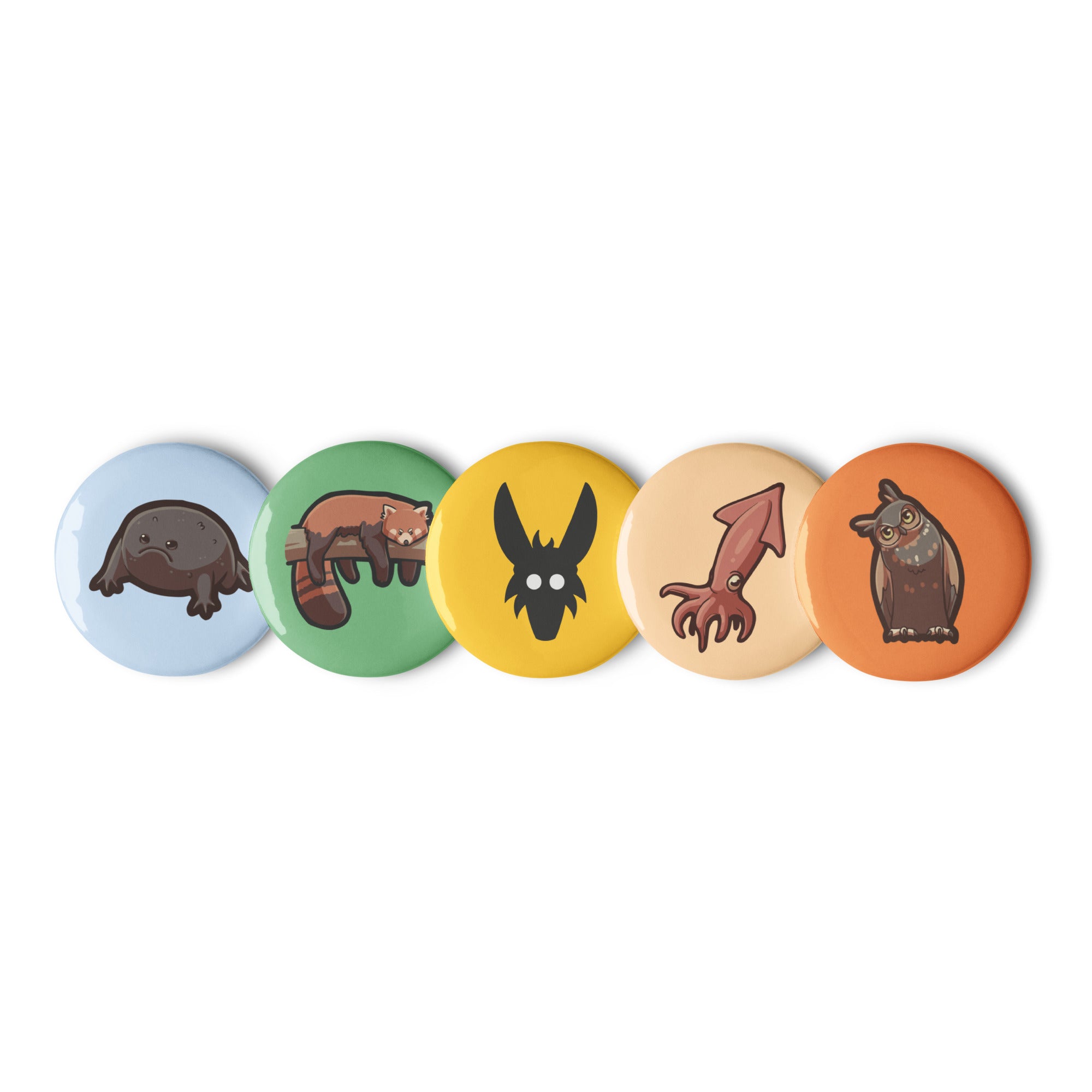 Adorable Animals Pin Buttons - Collection of 5 Animal Designs